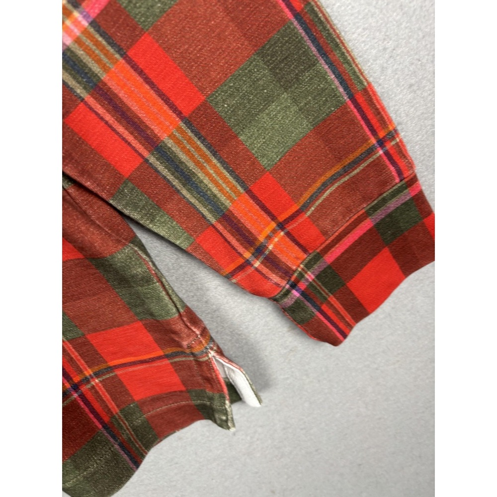 Polo Sport Ralph Lauren Shirt Mens Medium Red Plaid Madras Rugby Classic Fit - Picture 11 of 16
